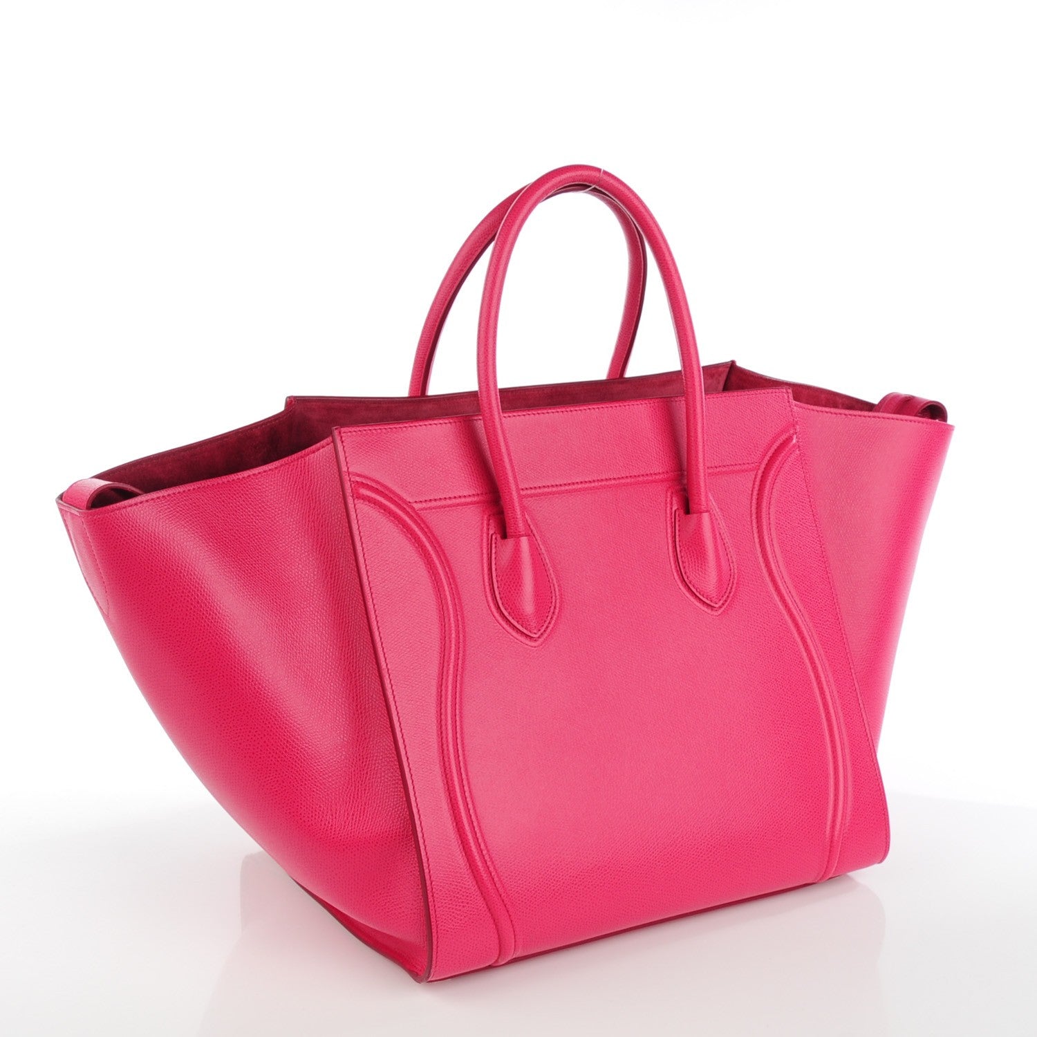 Celine Grained Calfskin Medium Phantom Luggage Fuchsia 3 of 7