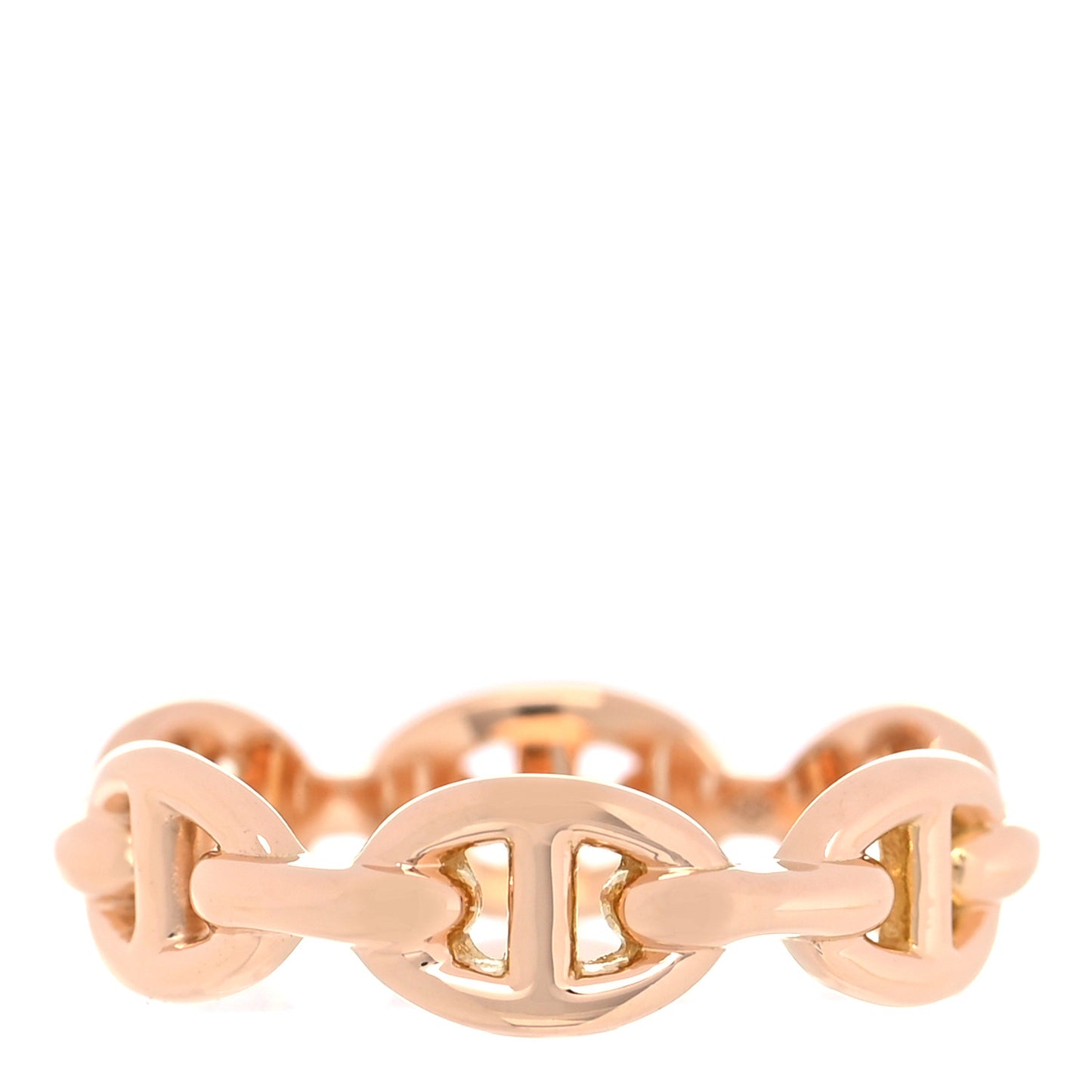 18K Rose Gold PM Chaine D'Ancre Enchainee Ring 55 7.25
