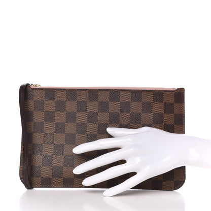 Louis Vuitton Damier Ebene Neverfull MM GM Pochette Rose Ballerine 2 of 8