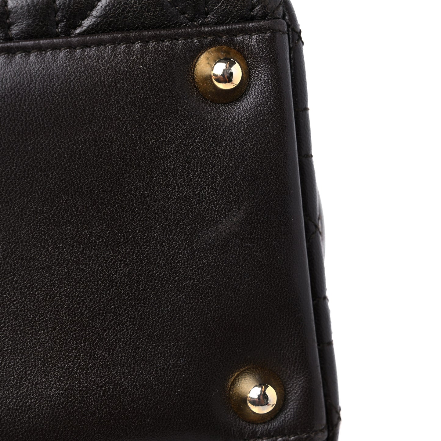 Lambskin Cannage Large Lady Dior Dark Brown