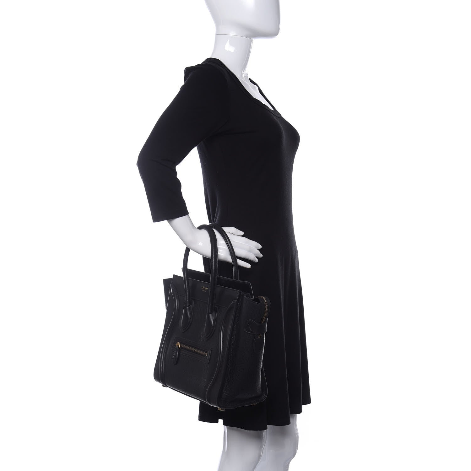 Celine Astrakhan Micro Luggage Black 2 of 10