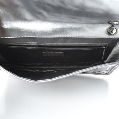 Chanel Vinyl Large Ice Cube Flap Silver 5 of 11