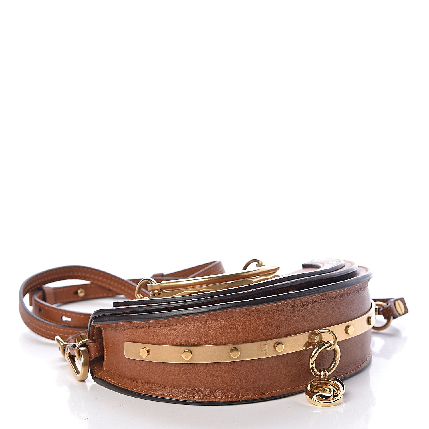 Chloe Calfskin Small Nile Bracelet Minaudiere Bag Caramel 4 of 8