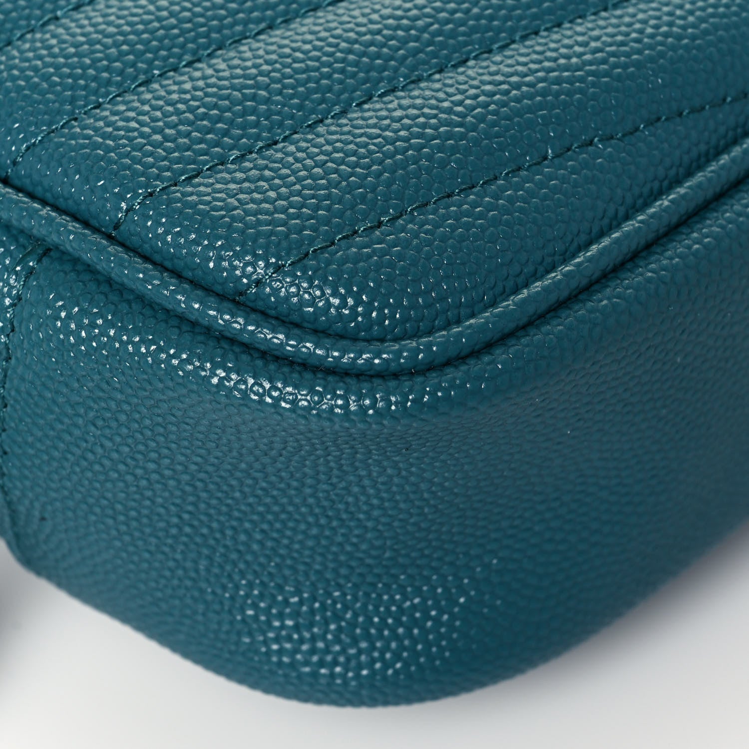 Saint Laurent Grain De Poudre Matelasse Monogram Mini Lou Camera Bag Blue Vert 8 of 12
