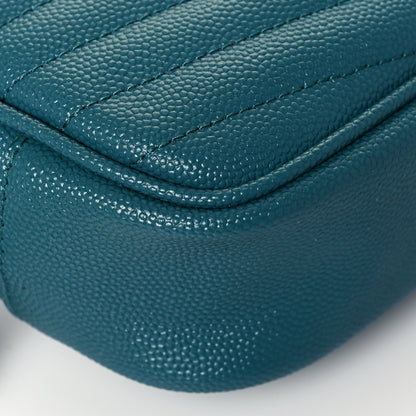 Saint Laurent Grain De Poudre Matelasse Monogram Mini Lou Camera Bag Blue Vert 8 of 12