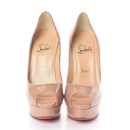 Christian Louboutin Patent Lady Peep 150 Pumps 36.5 Nude 2 of 7