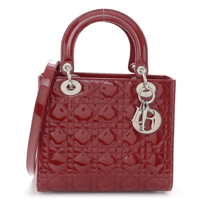 Christian Dior Patent Cannage Medium Lady Dior Burgundy Red 1 of 12