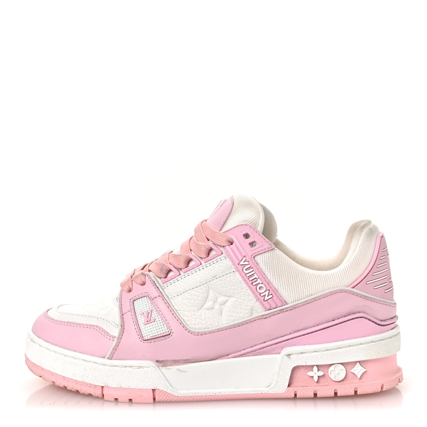 Louis Vuitton Calfskin Monogram Womens LV Trainer Sneakers 36.5 Light Pink 1 of 14