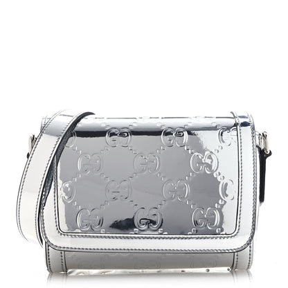 Gucci Guccissima Mirror Effect Mini Crossbody Silver Sphinx 1 of 14