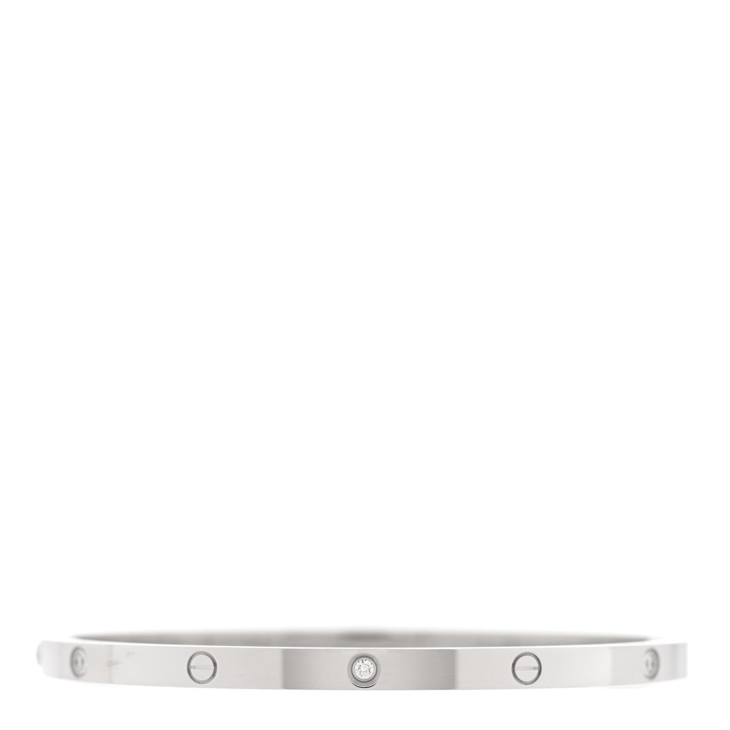 18K White Gold 6 Diamond Small LOVE Bracelet 17
