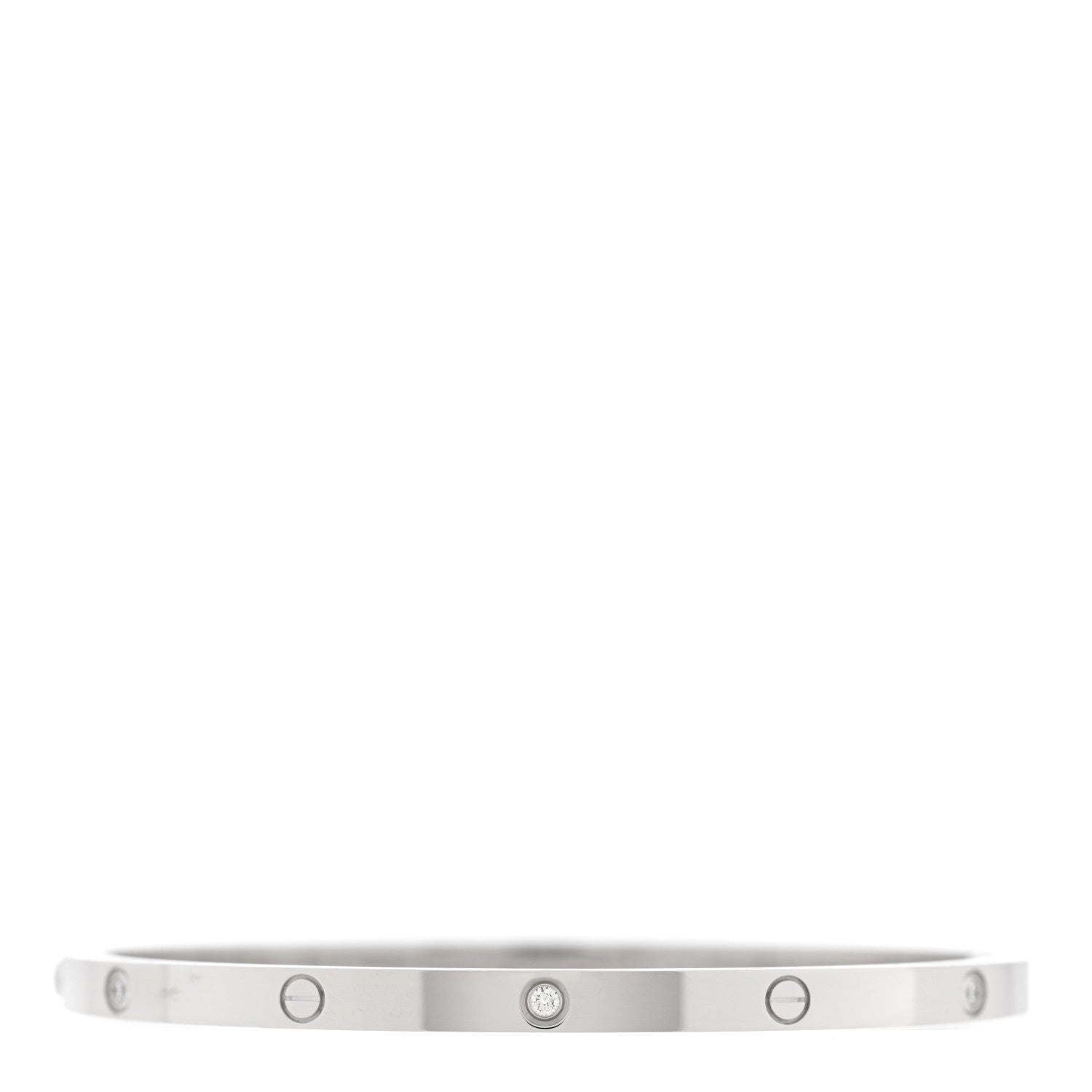 Cartier 18K White Gold 6 Diamond Small LOVE Bracelet 17 2 of 7