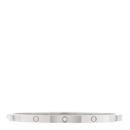 Cartier 18K White Gold 6 Diamond Small LOVE Bracelet 17 2 of 7