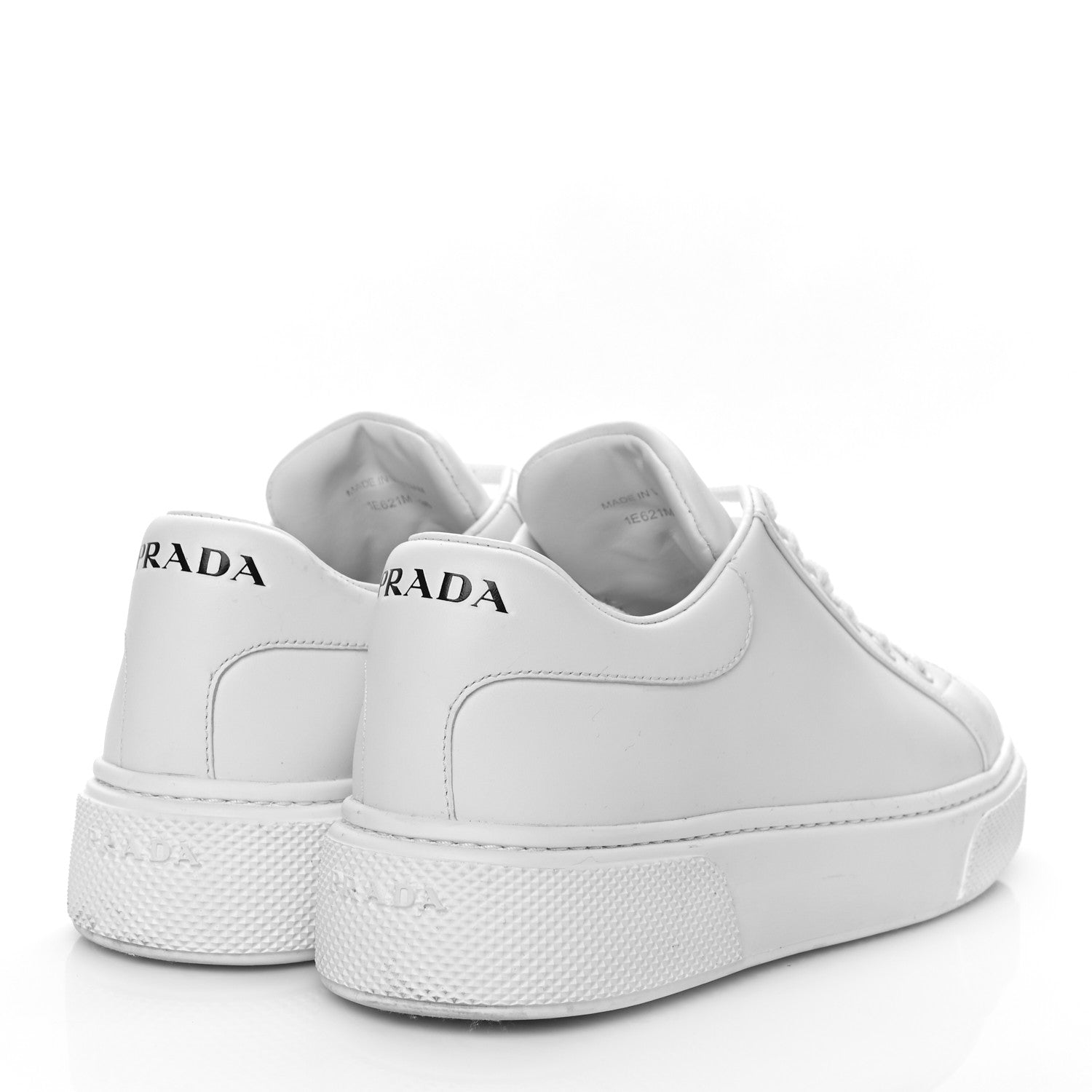 Prada Vitello Soft Logo Low Top Sneakers 38 White 4 of 10