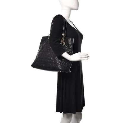 Christian Dior Coated Canvas Cannage Large Dior Soft Shopping Tote Black 2 of 10