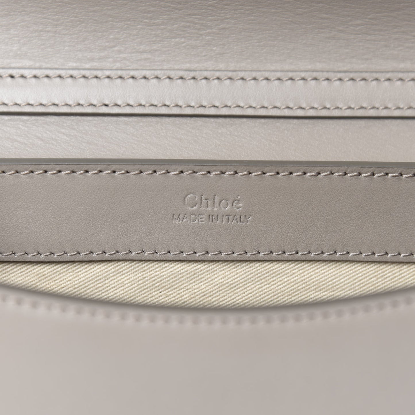 Calfskin Suede C Clutch With Chain Motty Grey