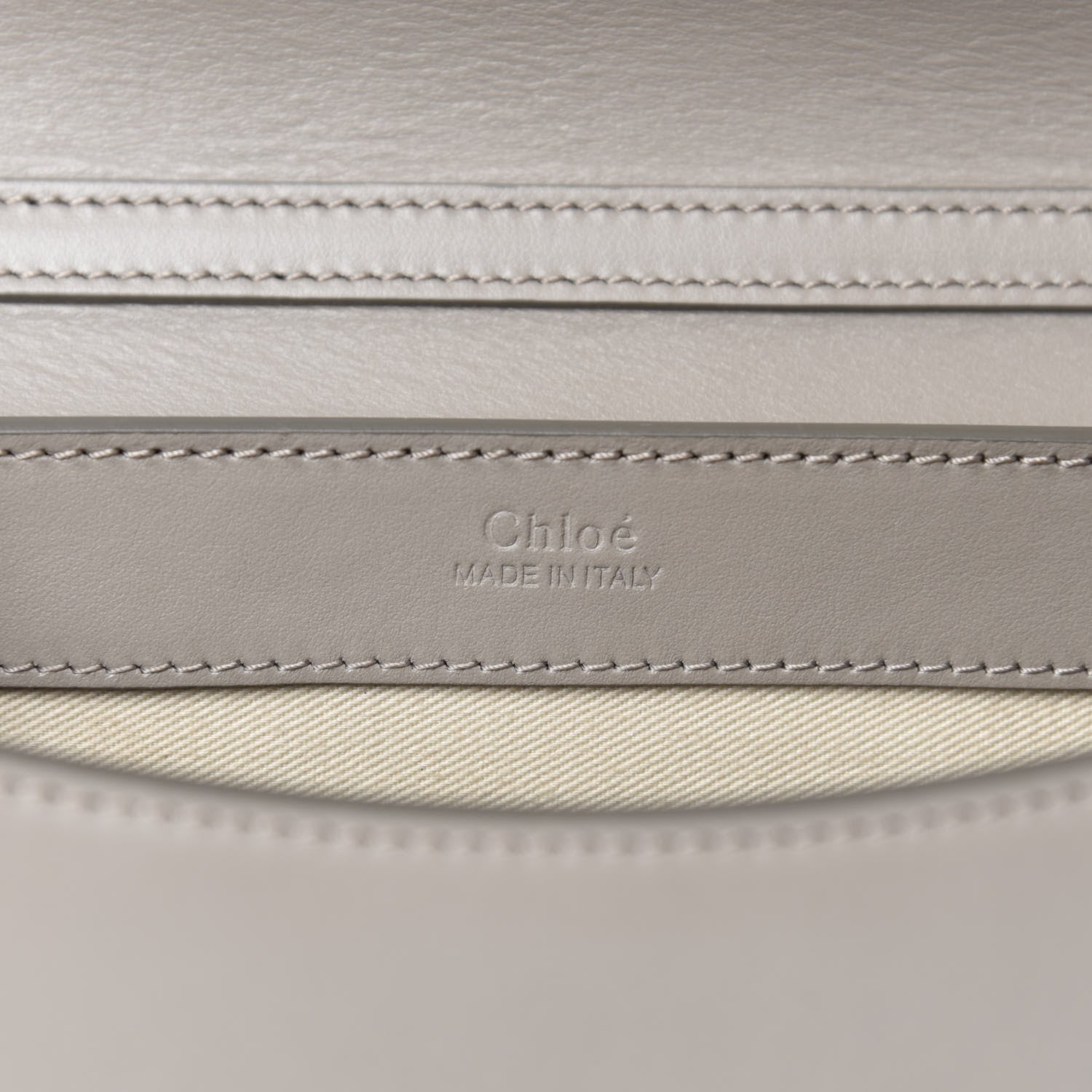 Chloe Calfskin Suede C Clutch With Chain Motty Grey 8 of 10
