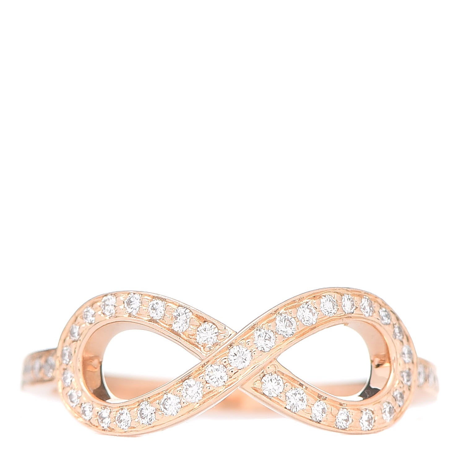 Tiffany 18K Rose Gold Diamond Infinity Ring 48 4.5 1 of 6