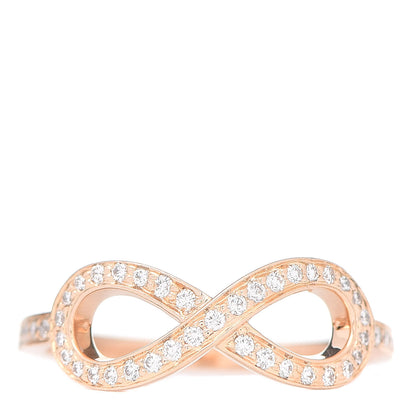 Tiffany 18K Rose Gold Diamond Infinity Ring 48 4.5 1 of 6