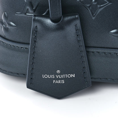 Louis Vuitton Metallic Calfskin Debossed Monogram Alma BB Steel Blue 6 of 10