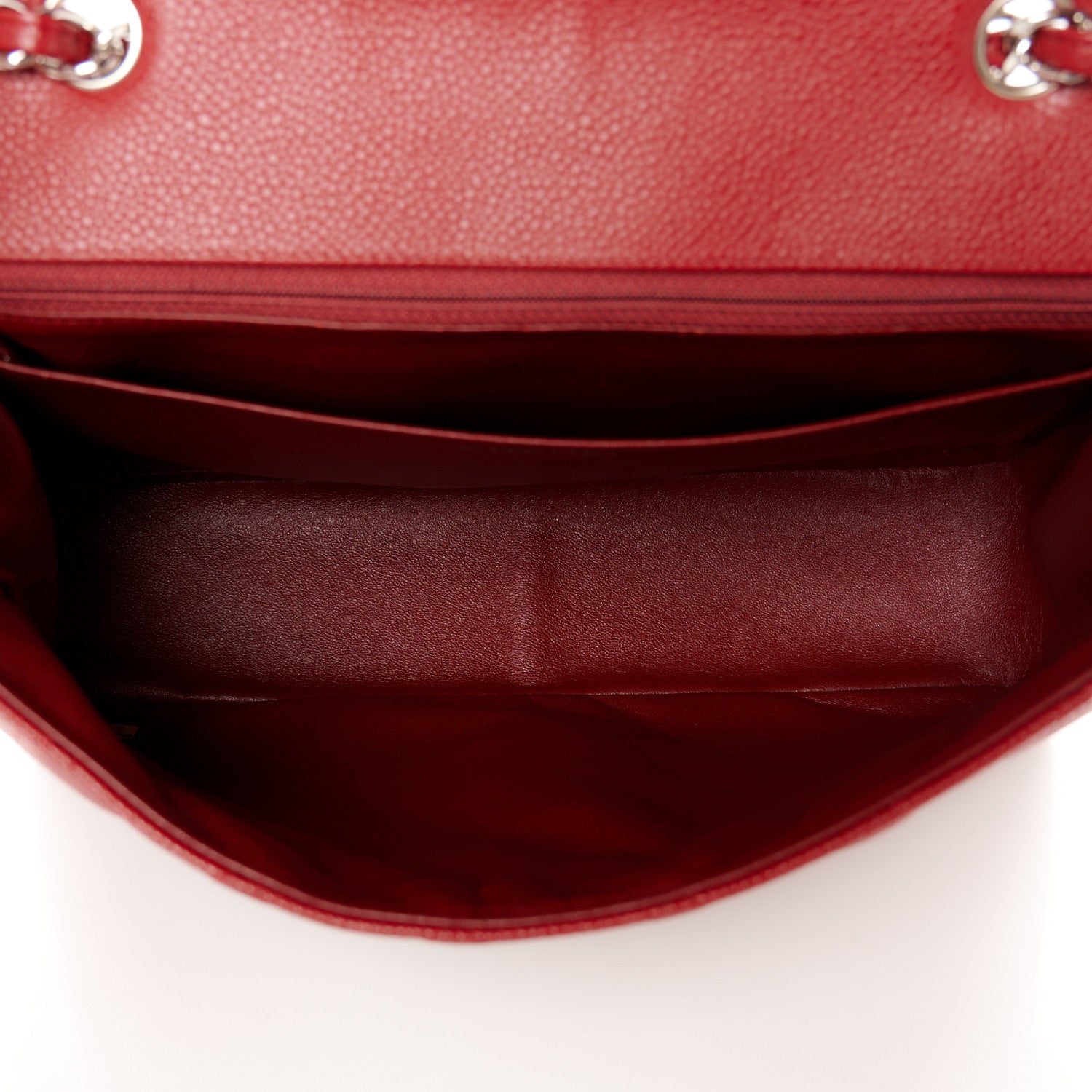 Chanel Caviar Quilted Jumbo Single Flap Red 5 of 11