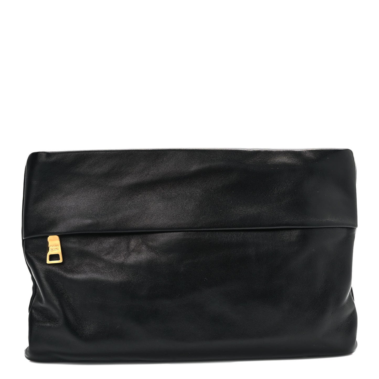 Nappa Zip Clutch Black