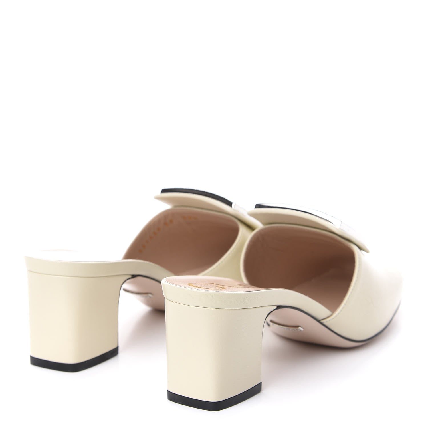Gucci Malaga Kid Crystal Square G Madelyn Mules 39 Vintage White 4 of 7