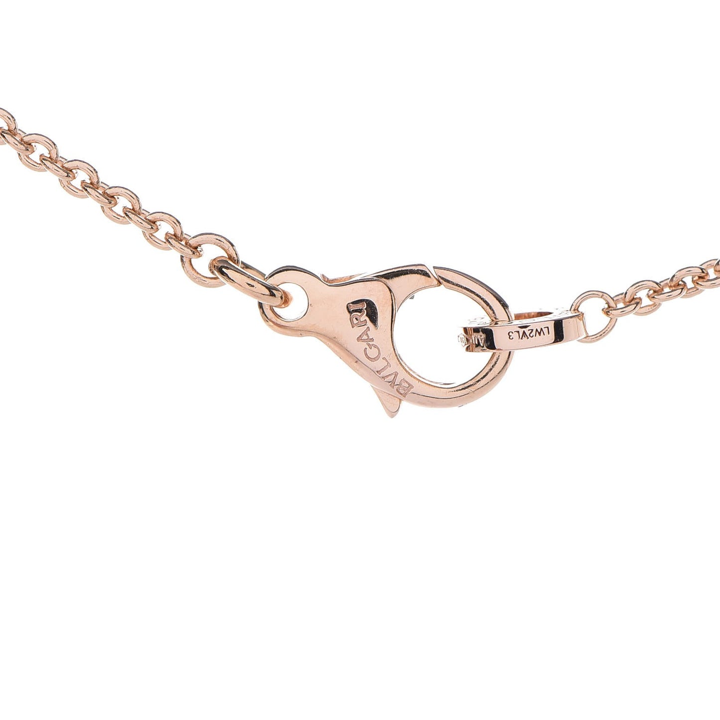 18K Rose Gold Diamond BVLGARI BVLGARI Link Pendant Necklace