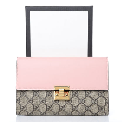 Gucci GG Supreme Monogram Calfskin Padlock Clutch Beige Perfect Pink 10 of 10