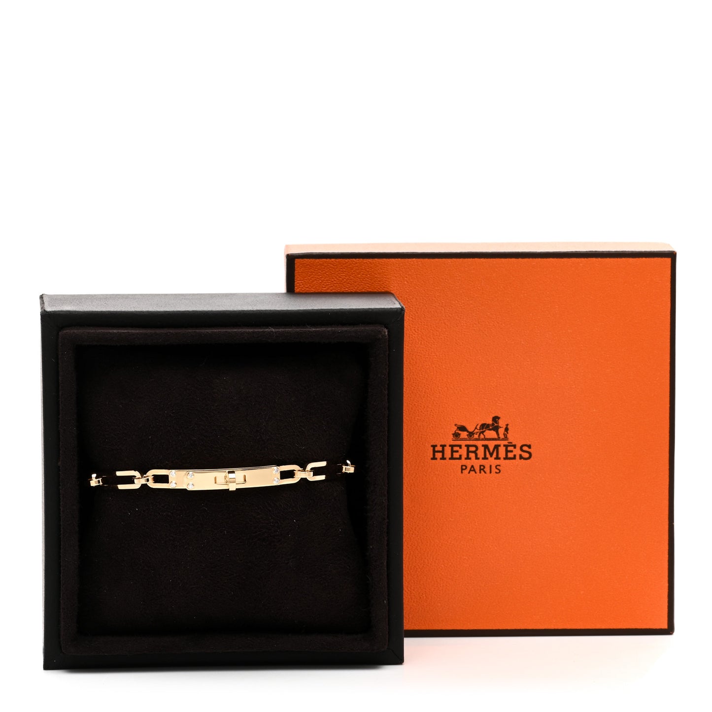 18K Yellow Gold Diamond PM Kelly Chaine Bracelet SH