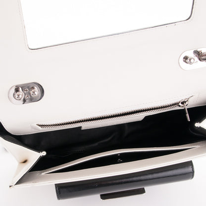 Balenciaga Calfskin Bal58 Shoulder Bag White Black 5 of 7