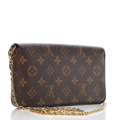 Louis Vuitton Monogram Pochette Felicie Chain Wallet Fuchsia 4 of 14