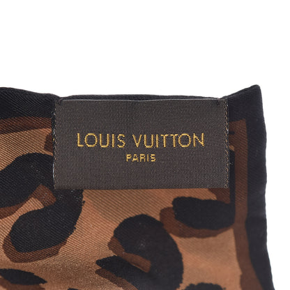 Louis Vuitton Silk Leopard Bandeau Scarf Marron 3 of 6