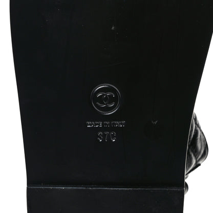 Chanel Lambskin Lambskin Quilted Velcro Dad Sandals 37 Black 6 of 8