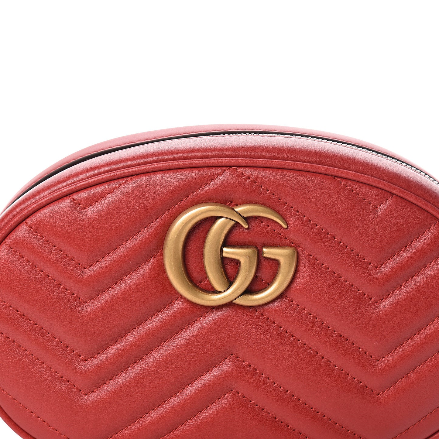 Calfskin Matelasse GG Marmont Belt Bag 85 34 Hibiscus Red