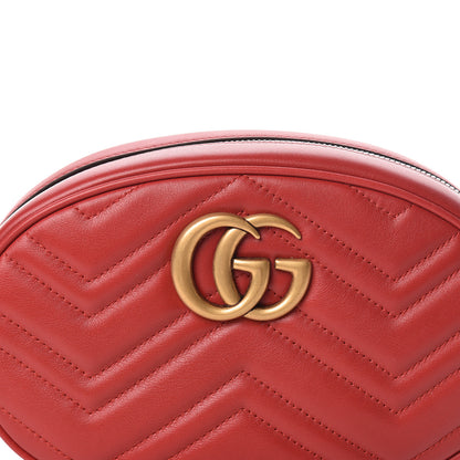 Gucci Calfskin Matelasse GG Marmont Belt Bag 85 34 Hibiscus Red 10 of 10