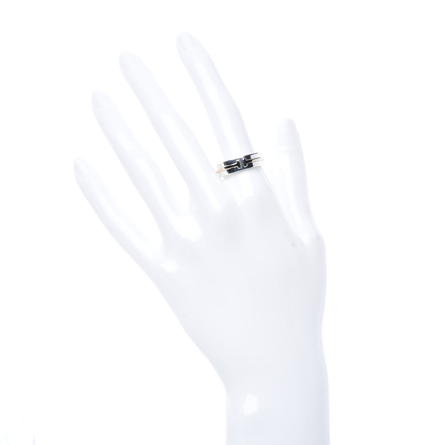 Sterling Silver 18K Rose Gold T Wide Ring 54 6.75