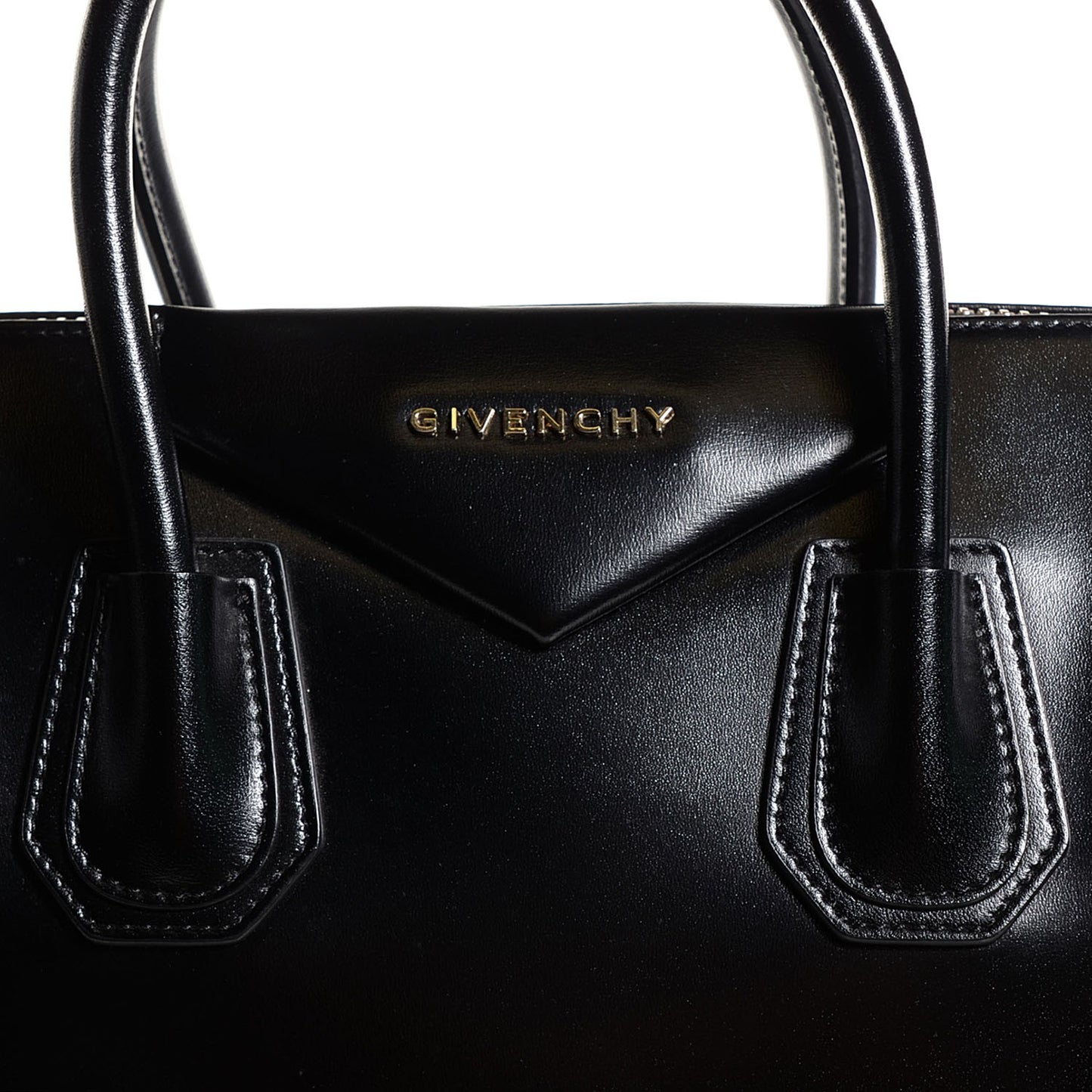 Shiny Lord Calfskin Medium Antigona Black