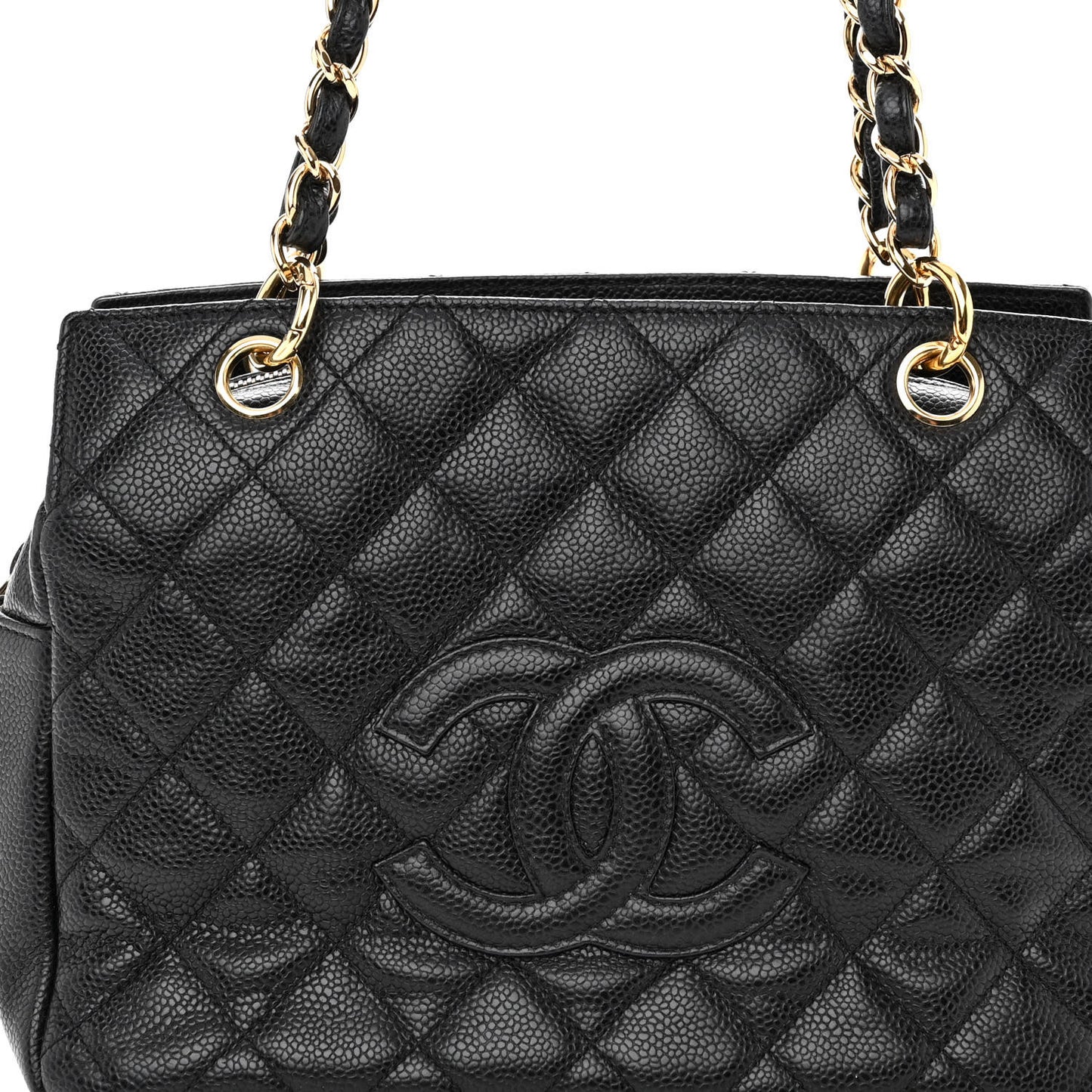 Caviar Quilted Petit Timeless Tote PTT Black