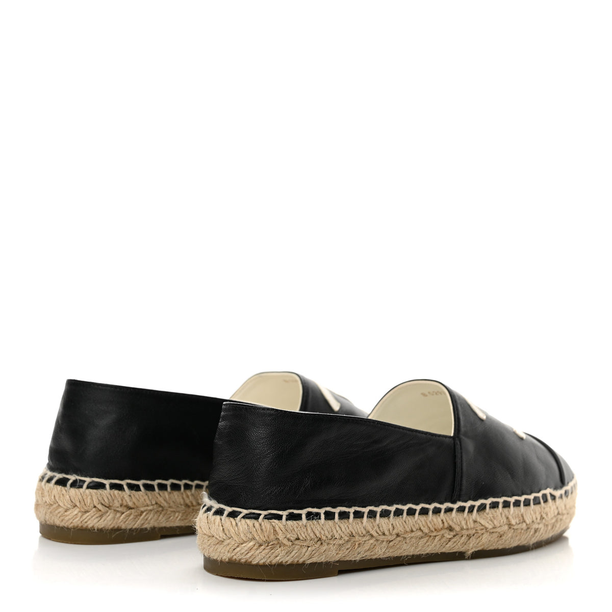 Chanel Lambskin CC Espadrilles 37 Black White Dark Grey 5 of 11