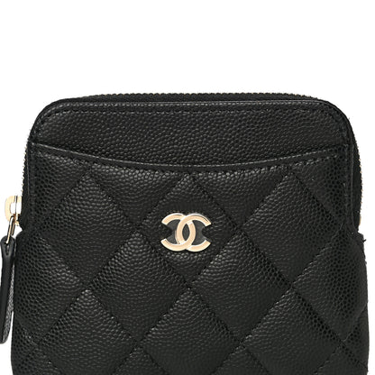 Chanel Caviar Quilted Zip Card Holder Wallet Black 8 of 11