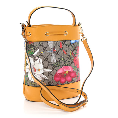 Gucci GG Supreme Monogram Flora Small Ophidia Bucket Bag Beige Multicolor Crop 2 of 4