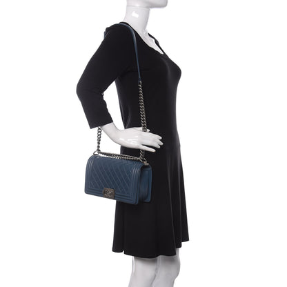 Chanel Lambskin Quilted Medium Boy Flap Blue 2 of 10