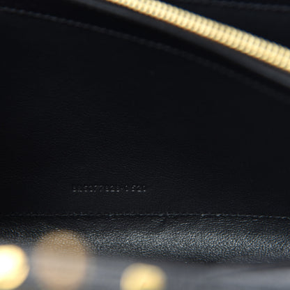 Saint Laurent Grain De Poudre Matelasse Chevron Monogram Chain Wallet Black 10 of 11