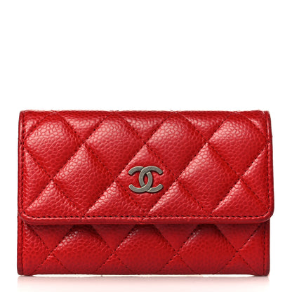 Chanel Caviar Quilted Flap Card Holder Red 1 of 12