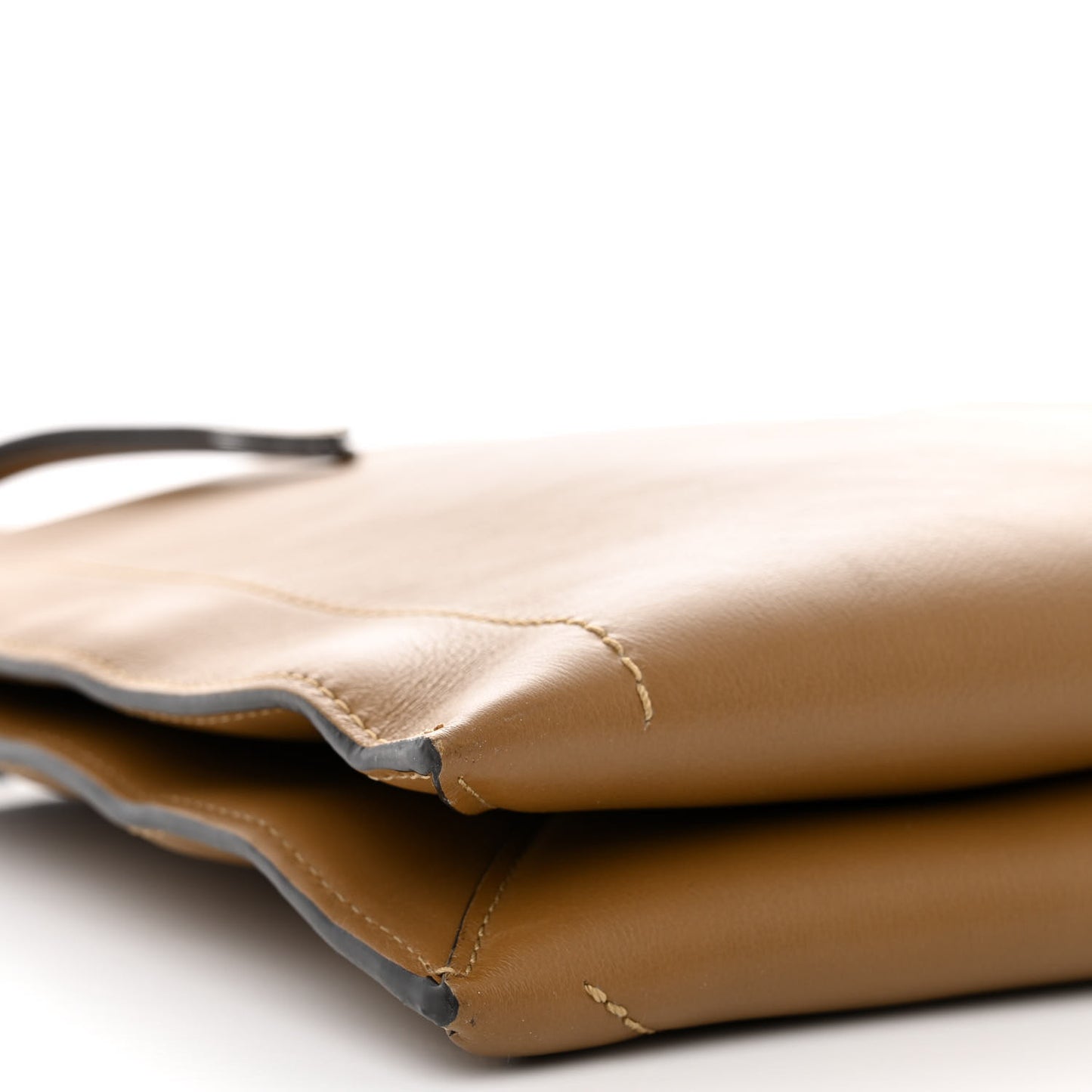 Matte Smooth Calfskin Large M Zippered Bag Teak