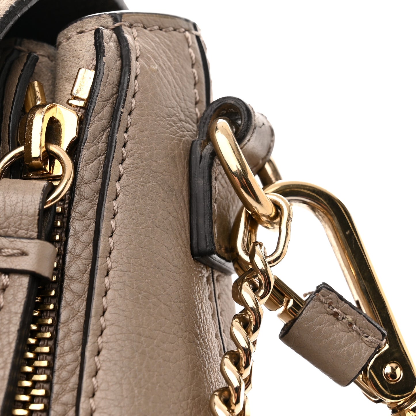 Suede Calfskin Mini Faye Backpack Motty Grey