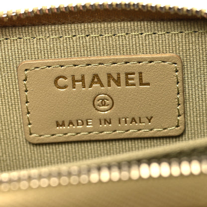 Chanel Caviar Quilted Zip Around Coin Purse Wallet Light Green 6 of 9