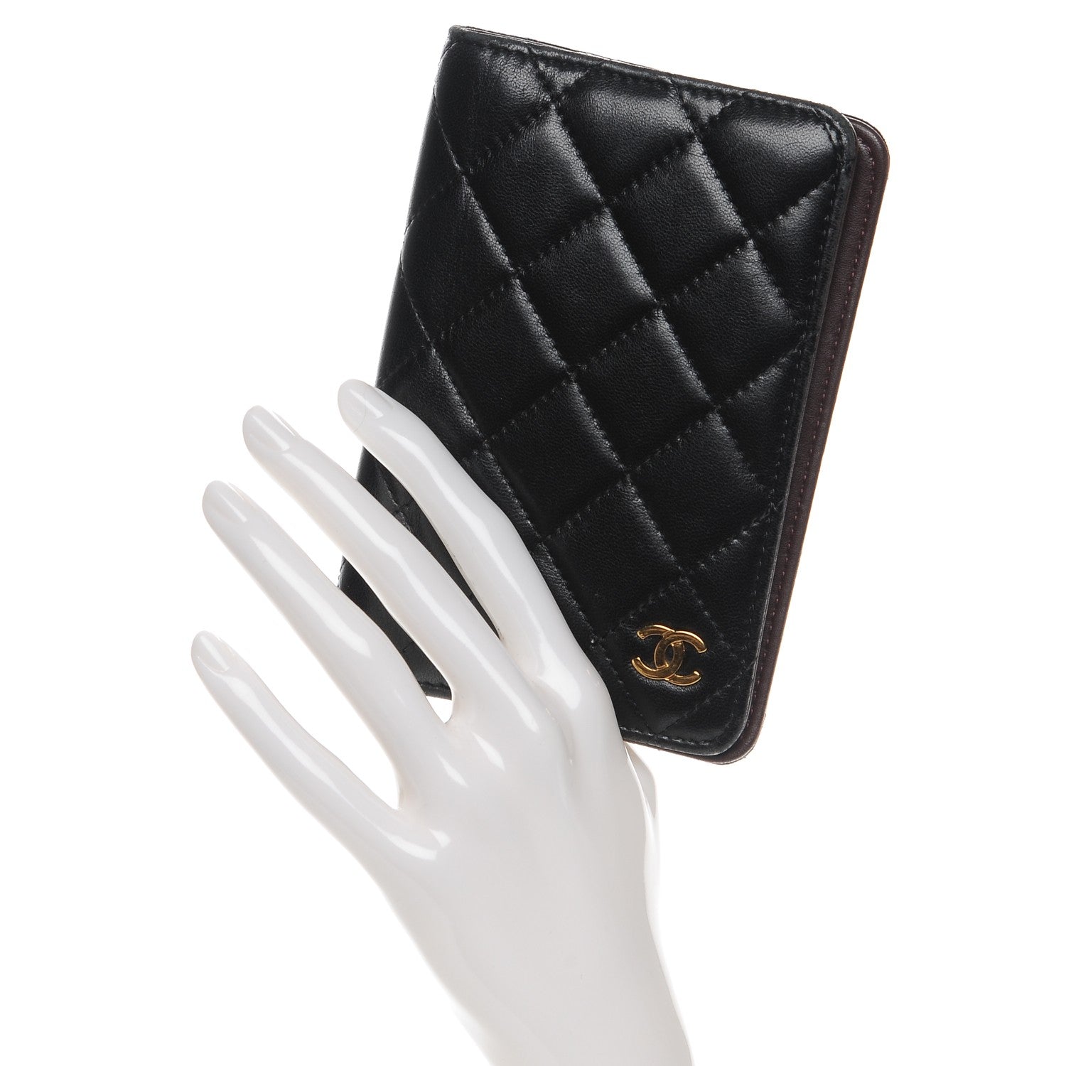Chanel Lambskin Quilted Passport Holder Black 2 of 9