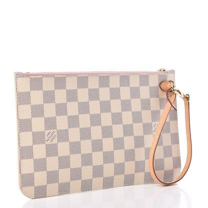 Louis Vuitton Damier Azur Neverfull MM GM Pochette Rose Ballerine 3 of 7