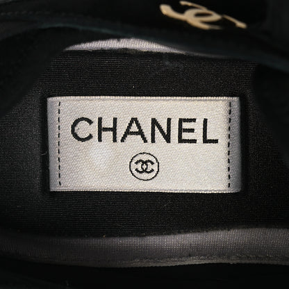 Chanel Velvet Calfskin Mixed Fibers CC Sneakers 37.5 Black 8 of 9